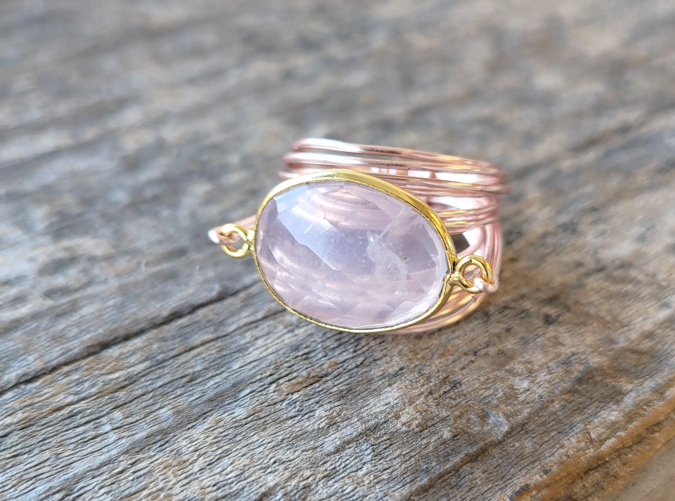 Torrey Ring in Rose Gold with Rose Quartz