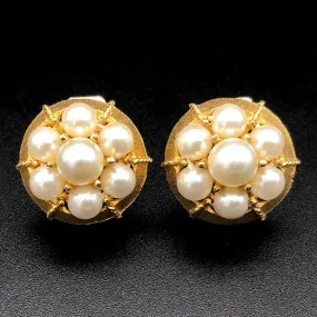 【USA輸入】ヴィンテージ パール イヤリング/Vintage Pearl Clip On Earrings