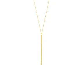 VERTICAL BAR LARIAT NECKLACE 14K