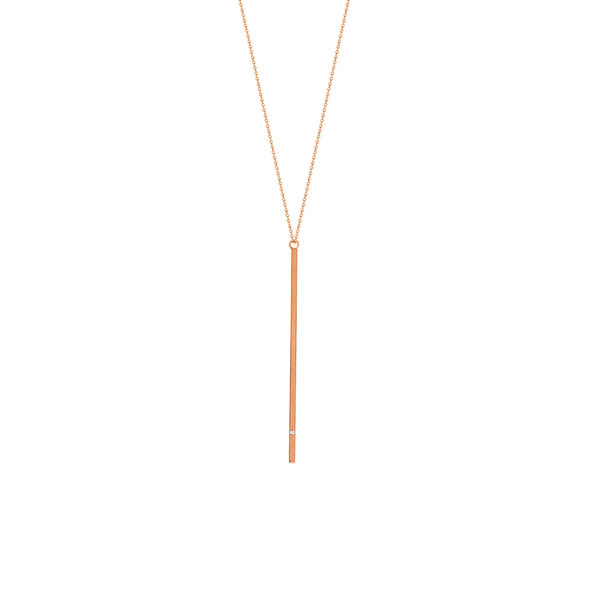 VERTICAL BAR LARIAT NECKLACE 14K