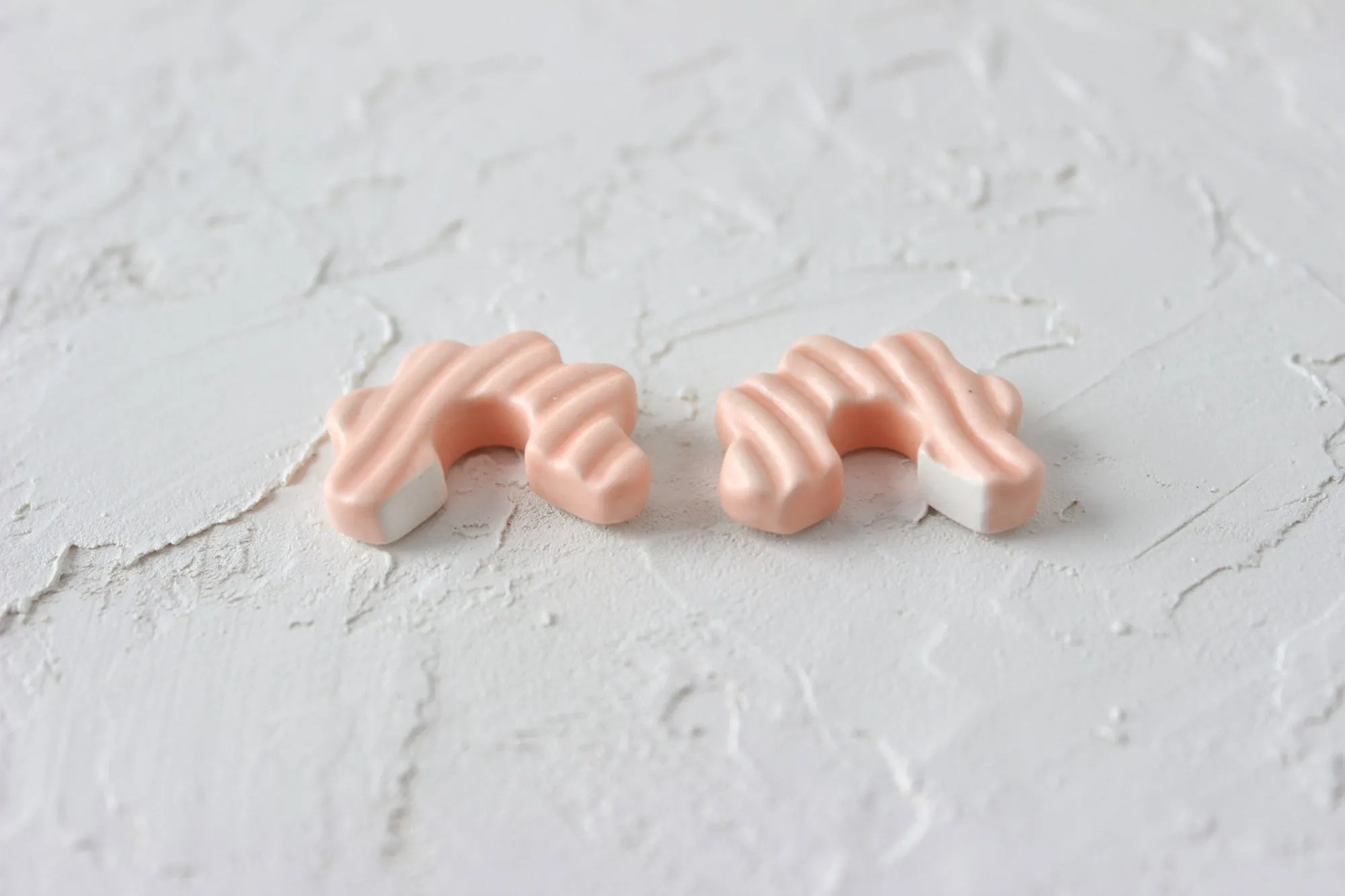 Wavy Striped Flower Hoop Earrings