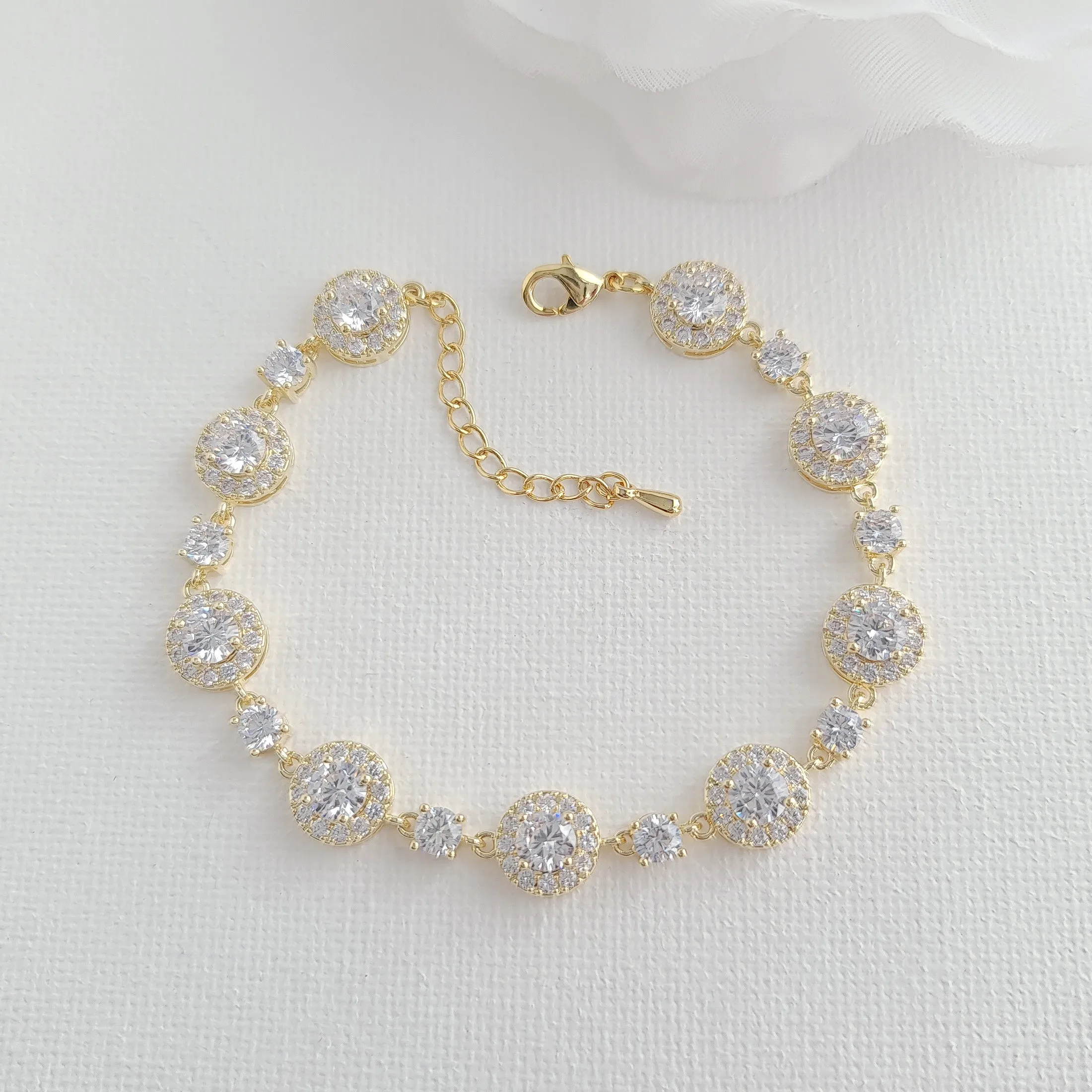 Wedding Bracelet Gift For Brides Matching Round Wedding Rings-Reagan