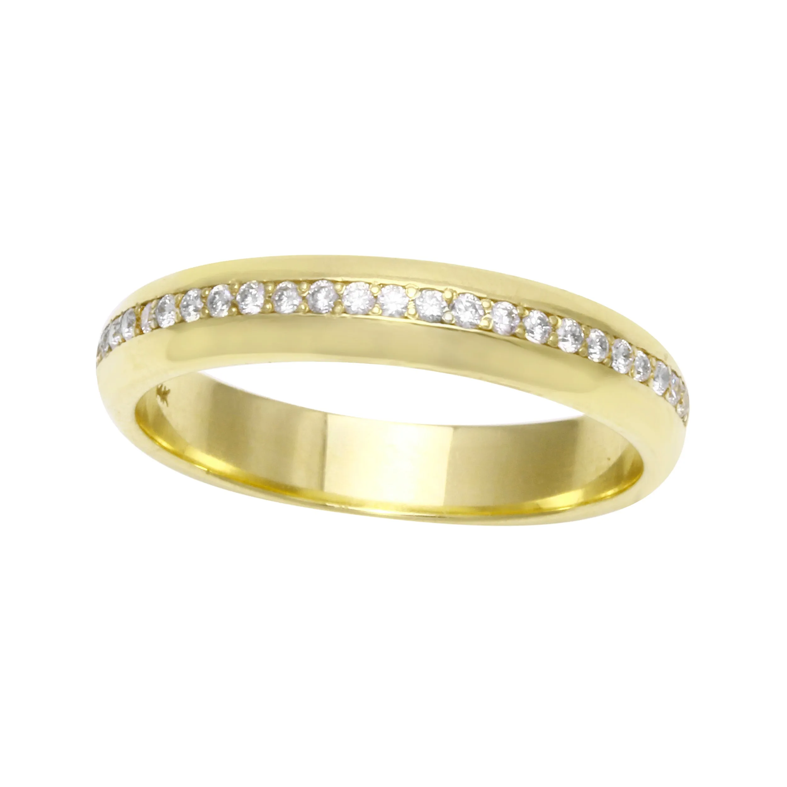 Wide Band Channel Set Diamond Wedding Ring