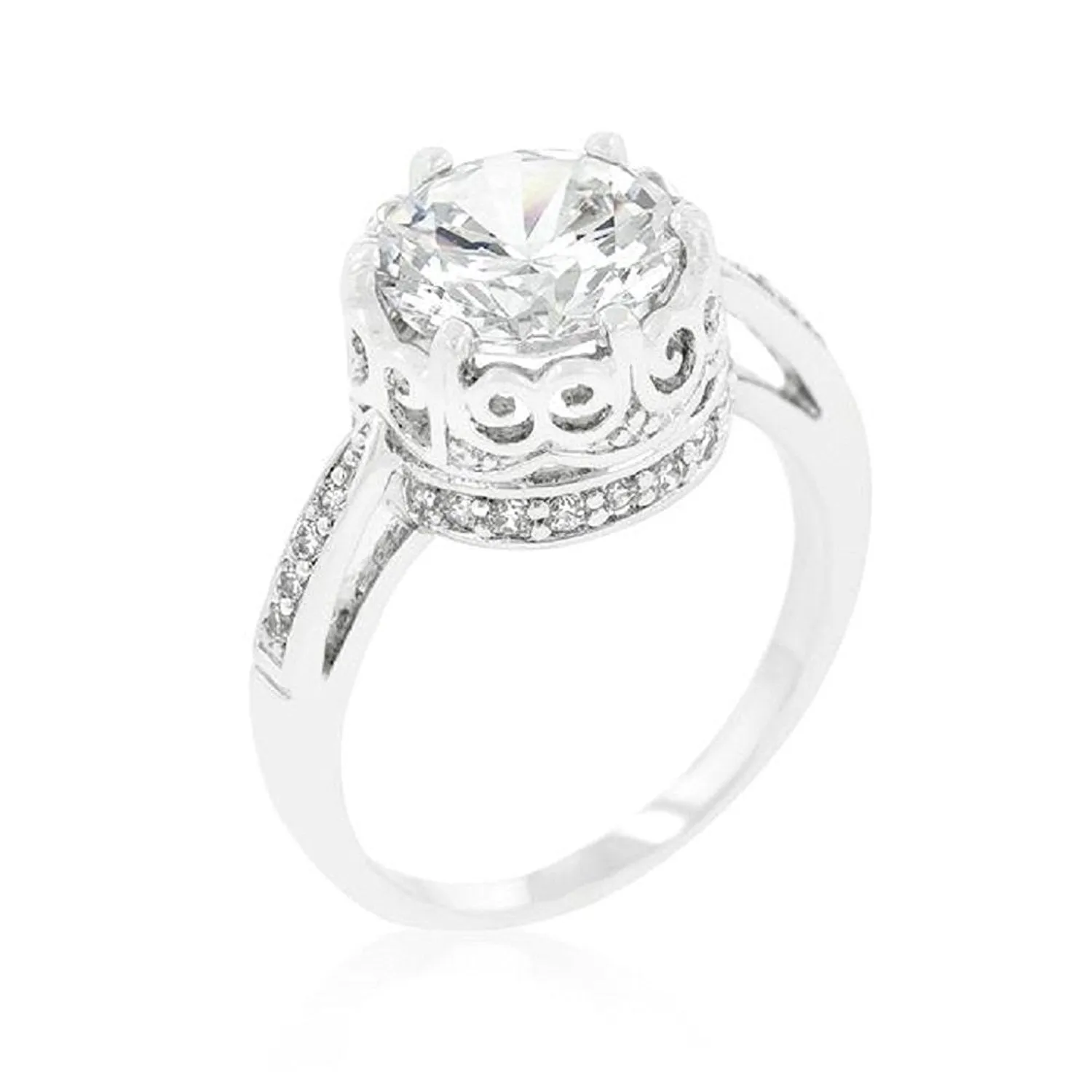 WildKlass Royal Crest Filigree Cubic Zirconia Ring