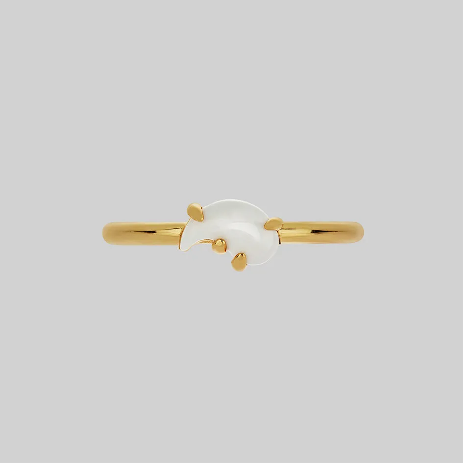 Yin & Yang Gemstone Rings - Gold