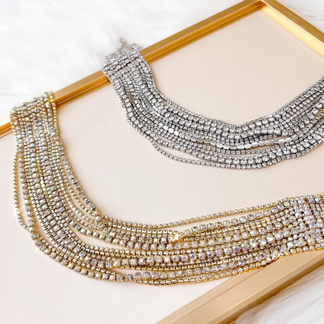 Zoe Rhinestone Strands Necklace